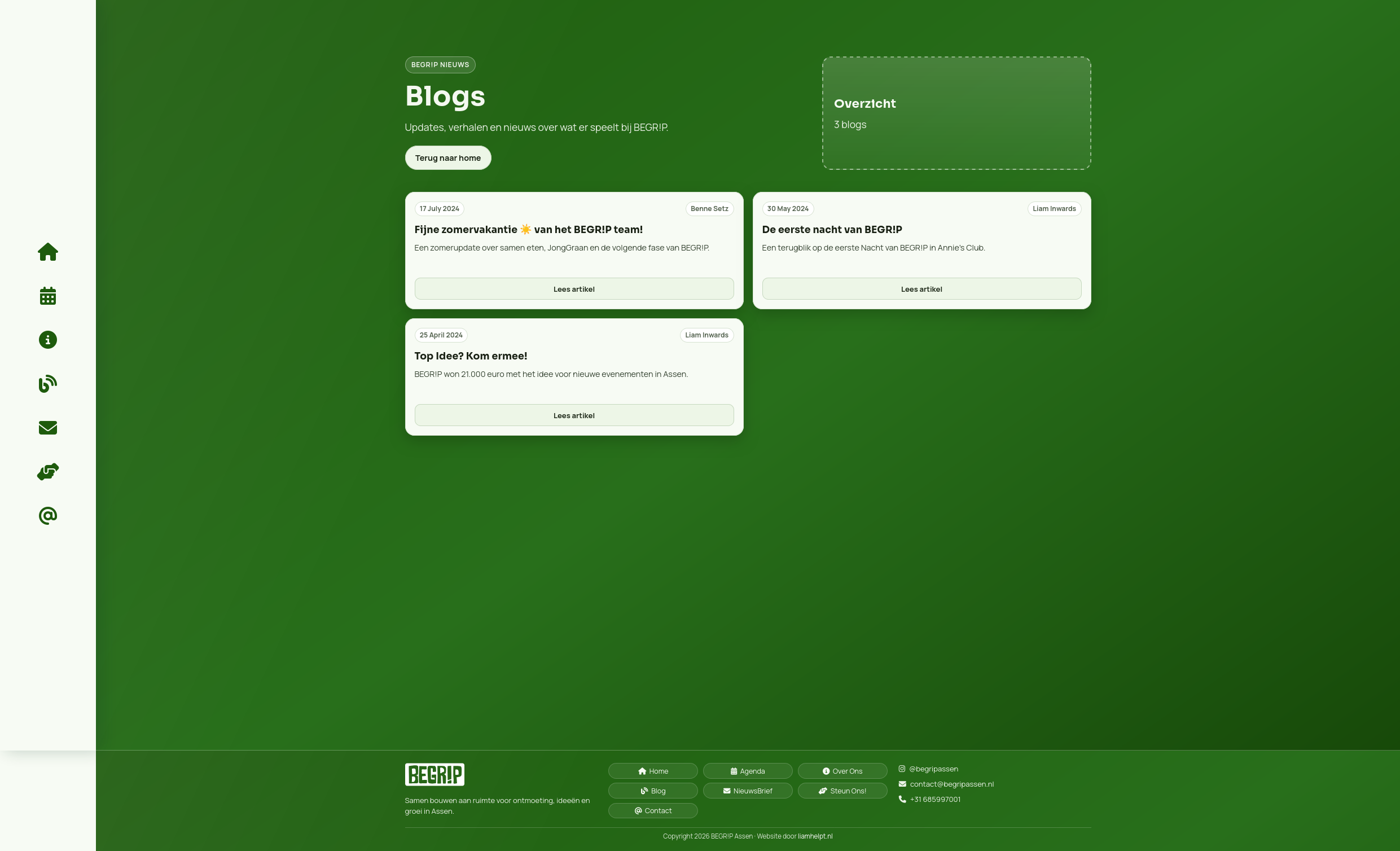 Blog- en nieuwsoverzicht op de BEGR!P-website
